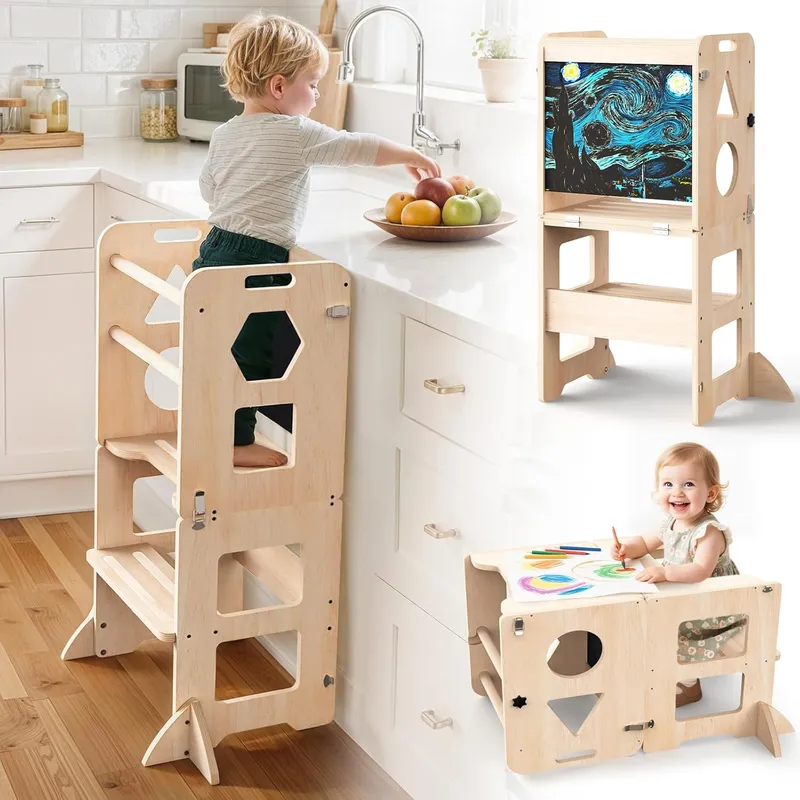 Woodure 4-in-1 Toddler Kitchen Step Stool